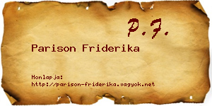 Parison Friderika névjegykártya